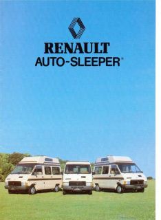 RENAULT AUTO SLEEPER RV50, RCX, RHT & DE LUXE MOTORHOME SALES BROCHURE 