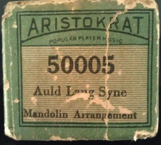 ARISTOKRAT #50005 AULD LANG SYNE MANDOLIN ARRANGEMENT PLAYER PIANO 