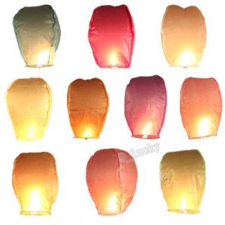 10 STYLES WISHING LANTERNS CHINESE PAPER SKY FIRE FLOATING LAMP 