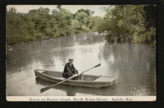Sparta Wisconsin WI 1921 Wooden Row Boat, Beaver Creek
