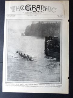 1912 the disastrous boat race the oxford scull being swamped chiswick 