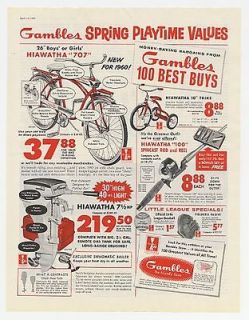 1960 Gambles Hiawatha 707 Bike Trike Outboard Rod Ad