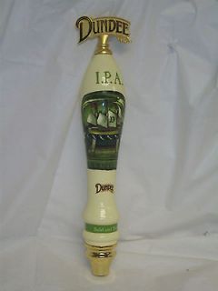 Dundee Porcelain I.P.A. Beer Tap Handle Ship In Bottle on Book 