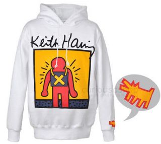 New Keith Haring Graphic Hooded Sweatshirt Pullover Hoodie Fleece 