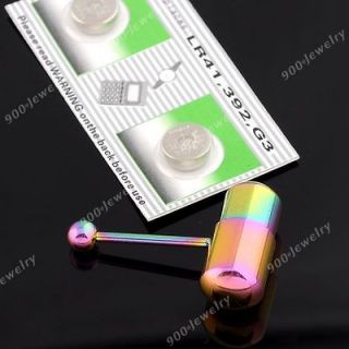   Stainless Steel Vibrating Tongue Bar Stud Ring Body Jewelry Gothic
