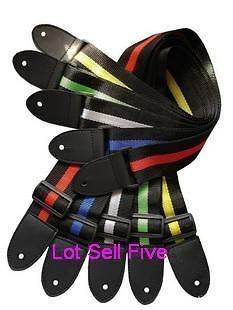   LOT 5 Sell color Acoustic Electric Guitar bass WEBBING Straps new UK