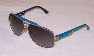 Diesel Authentic Sunglasses DL0025 DL 0025 16W Silver Turquoise Blue 