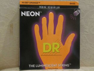 DR Hi Def Neon Orange Bass Strings 40s or 45s NEW 