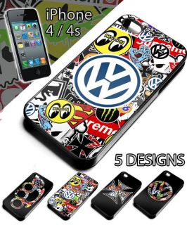 VW Sticker Bomb iPhone 4 / 4s cover case. Dub Bug T4 T5 Bay Polo Golf 