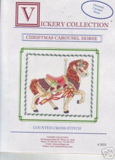 Cross Stitch Christmas Carousel Horse   Vickery