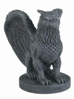   Winged Griffin Gargoyle Statue Desktop 6.5 Figurine Faux Stone