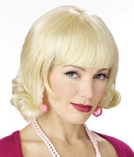 50s 60s Flip Curl Blonde Costume Wig Grease Hairspray