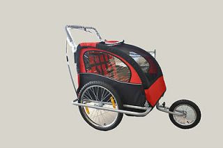 New Double Kids 2in1 Bicycle Bike Trailer Stroller Jogger Carrier