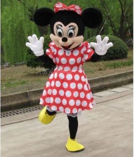 Crazy Sale Minnie Mouse Mascot Costume Fancy Dress Halloween+Foam Head