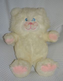   Mattel 1986 Kitty Cat Huggy Buddy White Pink Talking Plush Stuffed