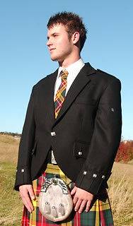 Great Gift Scotland Black Dress Argyle Jacket 100% Wool Size 46 Short 