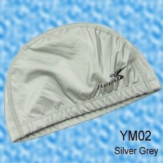   Gray Polyester Swimming Swim Bathing Hat Fabric PU Coating Cap YM02