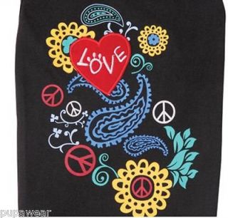   toy teacup chihuahuas yorkies DOG SHIRT PEACE LOVE EMBROIDERED clothe