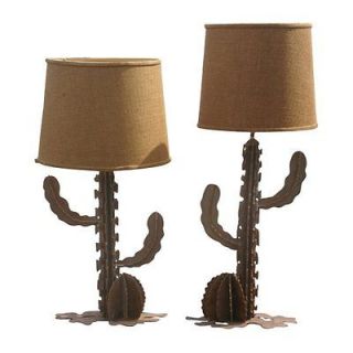 Wrought Iron Cactus Table Lamps Western Style