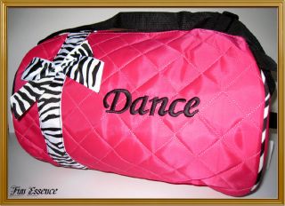 Girls Dance Duffle Bag   Ballet Tutu Tap Black & Pink Gym Bag Zebra 