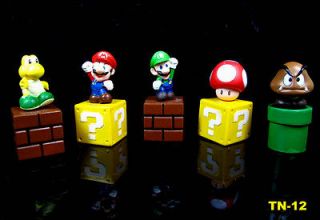   5pcs/set Nintendo video games Super Mario Bro Figure Cake topper Toys
