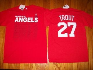   TROUT PROPERTY OF SHORT SLEEVE JERSEY SHIRT XL ANAHEIM LOS ANGELES