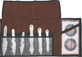 ROUGH RIDER Fixed Knives SS 6 Throwing Knife Set 7 9 W/Targets 