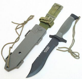 12 Heavy duty Green Army Hunting Knife Survival Knife with Sheath New