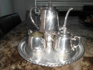 rogers silver tea coffee set in Tea/Coffee Pots & Sets