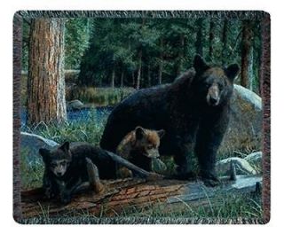 Black Bear Tapestry Throw Blanket New Discoveries