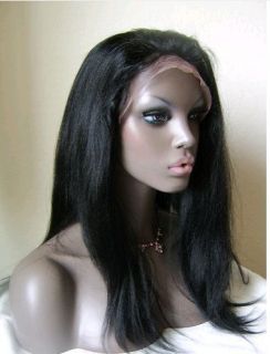 yaki straight 1# indian remy human hair front lace wigs 10 12 14 