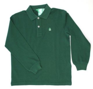 NWT BENETTON Polo Shirt Boys Sz. 24 Months / 90 Long Sleeve Green 
