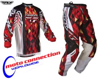 FLY RACING KINETIC RED MOTOCROSS RIDING GEAR 30 PANTS + SMALL SHIRT