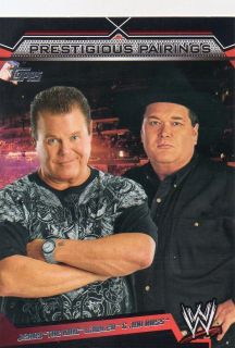 2011 TOPPS WWE JERRY THE KING LAWLER & JIM ROSS PRESTIGIOUS PAIRINGS