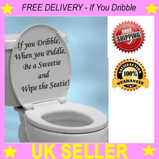 Toilet Seat Decal Wall Art Wallpaper Funny Hanging Sticker If You 