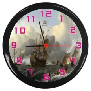 New Dutch Fleet De Eendracht Black Decor Wall Clock