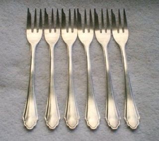 Set of 6 Vintage Hanseat German Silver Plate Pastry Forks