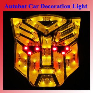 Yellow 1W/12V High Light LED Transformers Autobot auto Emblem Vehicle 