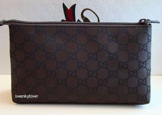 NEW GUCCI BROWN GG JACQUARD Travel/Case/Makeup/Cosmetic BAG