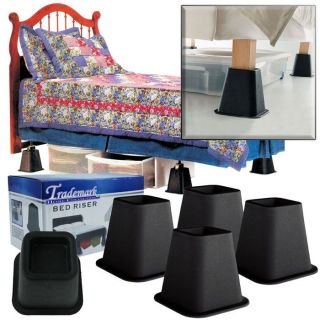   of Black Bed Risers – 6 Inches   As Seen on TV   Holds 1200 Pounds