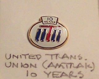 AMTRAC   UNITED TRANSPORTATION UNION   10 YEAR SERVICE PIN 