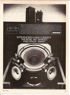 Bose 601 Series II Fee Space Array Hi Fi Speakers 1982 Vintage Advert