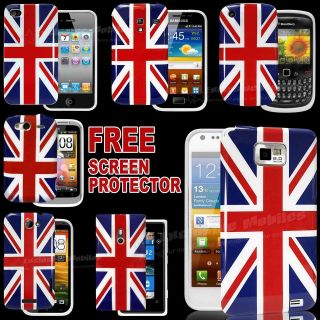 UNION JACK SILICONE GEL CASE COVER & SCREEN PROTECTOR FOR VARIOUS 