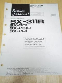 Pioneer Service Manual~SX 311R/301/251R/201 Receiver~Original~Repair~w 