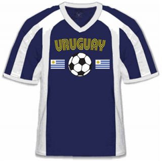 Uruguay Football Soccer Mens V Neck Ringer T Shirt Tee