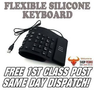 USB Flexible Roll Up QWERTY Keyboard Air Touch Silent Silicone