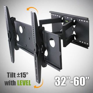 NEW 32 60 ARTICULATING TV WALL MOUNT FLAT 32 37 42 46 50 52 60 DUAL 