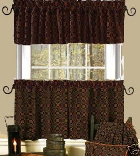 LOVERS KNOT PRIMITIVE FABRIC VALANCE curtain 72 X 15.5 LINED