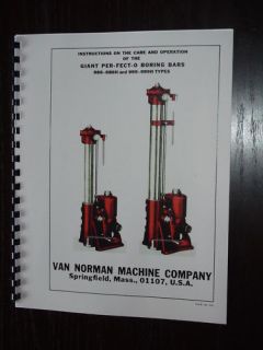 Van Norman Model 888 & 999 Boring Bar Manual