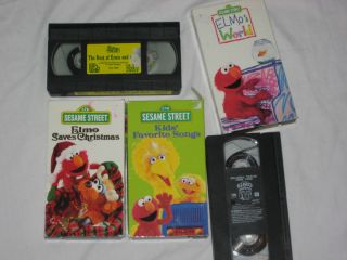 Lot 5 Sesame Street Elmo Movies VHS Tapes Grouchland Favorite Song 